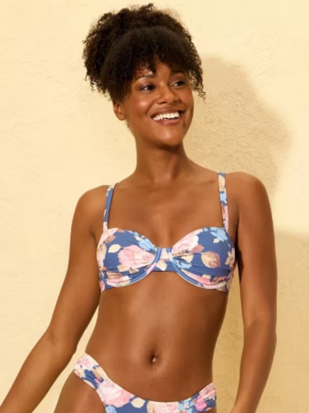 🆕 SHADE & SHORE | Floral Print Shirred Balconette Underwire Bikini Top